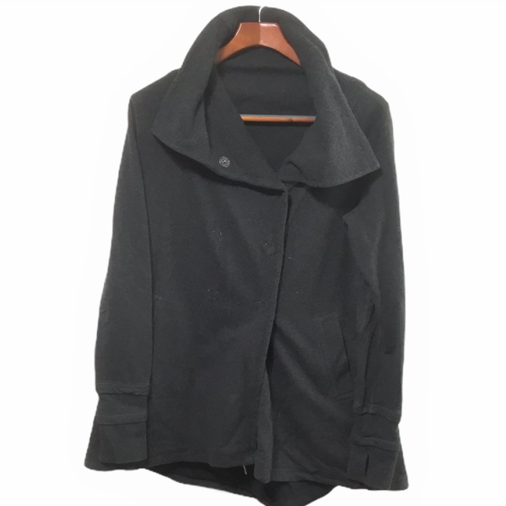 Lululemon Wms Gray Jacket Coat Cowl Neck Size 10